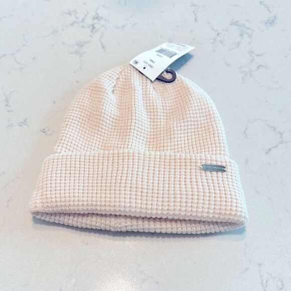 Women Steve Madden Waffle Beanie, winter hat size OS, tan/ pink - Picture 4 of 8